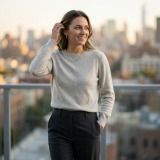 Women's 100% Pure Cashmere Crew Neck Sweater thumbnail 6