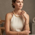 AAA Grade Elegant Apricot Freshwater Pearl Necklace, 9.8-10.88mm, 17in 2