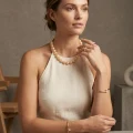 AAA Grade Elegant Apricot Freshwater Pearl Necklace, 9.8-10.88mm, 17in 2