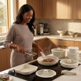 15-Pc Granite-Coated Nonstick Cookware Set with Removable Handles, PFOA-Free Maifan Stone thumbnail 3