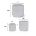 Set of 3 Handmade White Textured Ceramic Planters (5.51"-9.65"), Indoor/Outdoor Pots for Succulents and Herbs 5