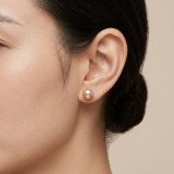 Golden Pink Pearl Stud Earrings 7.3mm S925 Sterling Silver Post Simple & Elegant thumbnail 2
