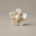 Natural Mother-of-Pearl Petal Pearl Brooch 11mm