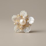Natural Mother-of-Pearl Petal Pearl Brooch 11mm thumbnail 1