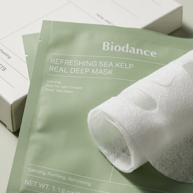 BIODANCE Refreshing Sea Kelp Real Deep Mask - 4 Sheets Soothing & Cooling - Image 2