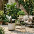 4-Piece Handmade Ceramic Planter Set - Minimalist Matte Texture, Indoor & Outdoor Use 3