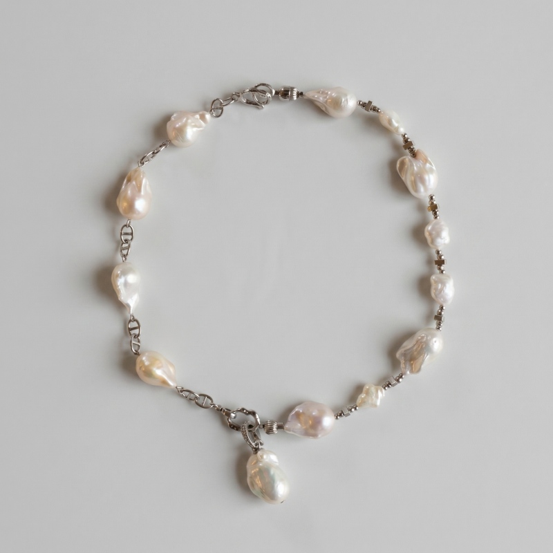 Baroque Pearl Necklace - Natural Irregular Pearl Chain Women's Jewelry - Main Image