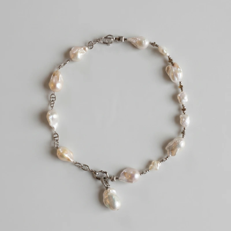 Baroque Pearl Necklace - Natural Irregular Pearl Chain Women's Jewelry - Main Image