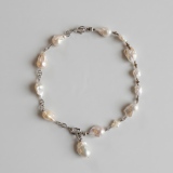 Baroque Pearl Necklace - Natural Irregular Pearl Chain Women's Jewelry thumbnail 1