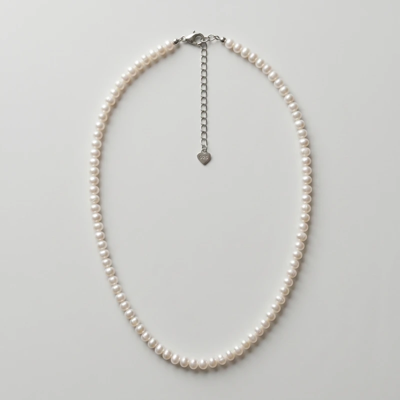 Seed Pearl Necklace, 4.5mm-4.75mm, 15.7-17.1 in Adjustable Length - Main Image