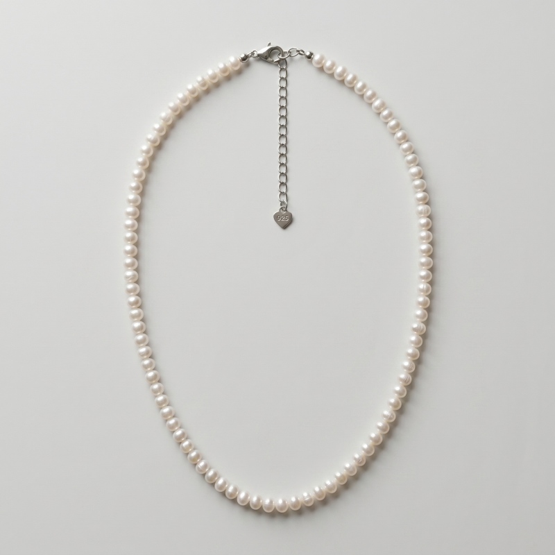 Seed Pearl Necklace, 4.5mm-4.75mm, 15.7-17.1 in Adjustable Length - Image 1