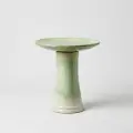 17" Handmade Green Gradient Ceramic Bird Bath - Elegant Outdoor Garden Decor 1