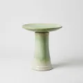 17" Handmade Green Gradient Ceramic Bird Bath - Elegant Outdoor Garden Decor 1