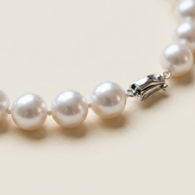 Premium Pearl Necklace 9.35-10.38mm 42 Pearls 18-Inch - Image 10