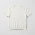 Women's 100% Pure Cashmere Short-Sleeve Sweater - Ivory White, Ultra-Light, Soft 6