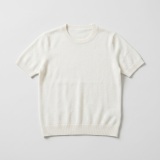 Women's 100% Pure Cashmere Short-Sleeve Sweater - Ivory White, Ultra-Light, Soft thumbnail 6