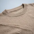 Women's 100% Pure Cashmere Low Neck Sweater - Elegant Light Camel, Classic, Basic 5