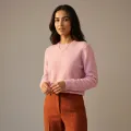 100% Pure Cashmere Soft Pink Women's Crew Neck Pullover 1