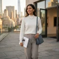 Women's 100% Cashmere Minimalist Mock Neck Sweater 4