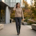 Women's 100% Pure Cashmere Thickened Mock Neck Sweater 1