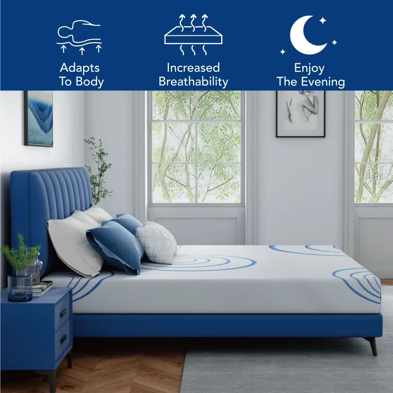 EGOHOME Charcoal Gel Memory Foam Mattress 8-inch Cooling & Pressure Relief - Image 5