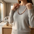 Purple Pearl and Seed Pearl Gradient Necklace, 9.83mm-4.10mm, 18in + 2.5in 10