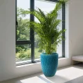 21" Large Teal Ceramic Planter - Handmade Breathable Clay Pot with Drainage 3