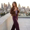 Women's Premium 100% Pure Cashmere Wide Collar Tie-Front Cardigan - Elegant Coffee Brown Luxury Wrap Top 4