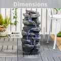Stacked Rock Outdoor Fountain with LED Lights, Natural Landscape Decor, 23.6" 3