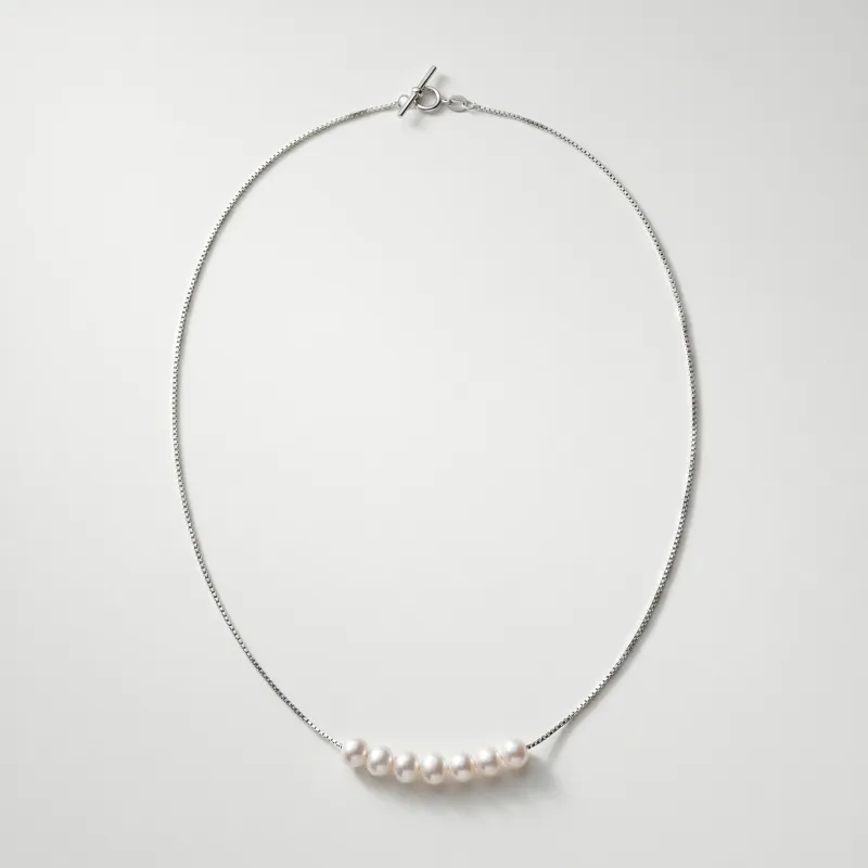 Pearl Necklace 5.5mm 18-Inch Silver Plated - Main Image
