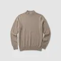 Women's 100% Cashmere Mock Neck Sweater - Light Heather Gray Classic Fit 5