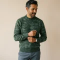 Tatario Men's 100% Pure Cashmere Thickened Crew Neck Sweater - Light Dark Green, Luxurious & Warm 1