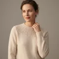 Women's 100% Pure Cashmere Cut-out Crewneck Sweater 2