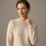 Women's 100% Pure Cashmere Cut-out Crewneck Sweater thumbnail 2