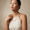 Shining Silver Baroque Freshwater Pearl Necklace, 16.5in 2