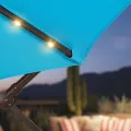 9.7ft Solar LED Cantilever Patio Umbrella with Base & Cover, Light Blue 4