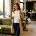 Women's 100% Pure Cashmere Short-Sleeve Sweater - Ivory White, Ultra-Light, Soft 4