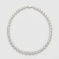 Silver-White Freshwater Pearl Necklace, 8.2-9.8mm 1