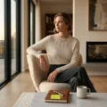 Women's 100% Pure Cashmere Cut-out Crewneck Sweater 5
