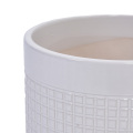 Set of 3 Handmade White Textured Ceramic Planters (5.51"-9.65"), Indoor/Outdoor Pots for Succulents and Herbs 3