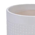 Set of 3 Handmade White Textured Ceramic Planters (5.51"-9.65"), Indoor/Outdoor Pots for Succulents and Herbs 3