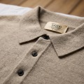 Men's 100% Pure Cashmere Long-Sleeve Polo Shirt 4