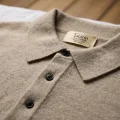 Men's 100% Pure Cashmere Long-Sleeve Polo Shirt 4