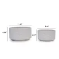 Minimalist Handmade Ceramic Planter Set of 2 - White Striped Modern Decorative Pots 3