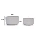 Minimalist Handmade Ceramic Planter Set of 2 - White Striped Modern Decorative Pots 3