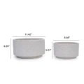 Minimalist Handmade Ceramic Planter Set of 2 - White Striped Modern Decorative Pots 3