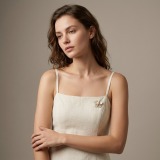 Natural Mother-of-Pearl Petal Pearl Brooch 11mm thumbnail 2