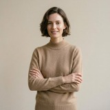 Women's 100% Pure Cashmere Mock Neck Sweater - Camel, Classic Fit thumbnail 1