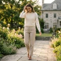 Women's 100% Pure Cashmere Brushed Crewneck Vest 2