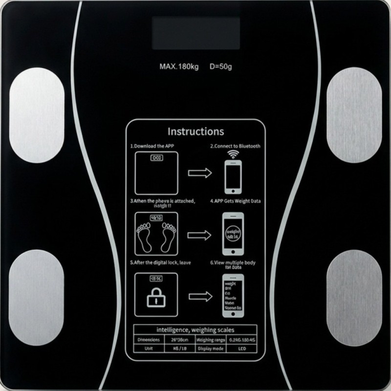 Bluetooth Smart Body Fat Scale - Digital Bathroom Weighing Scale with App Sync - Image 1